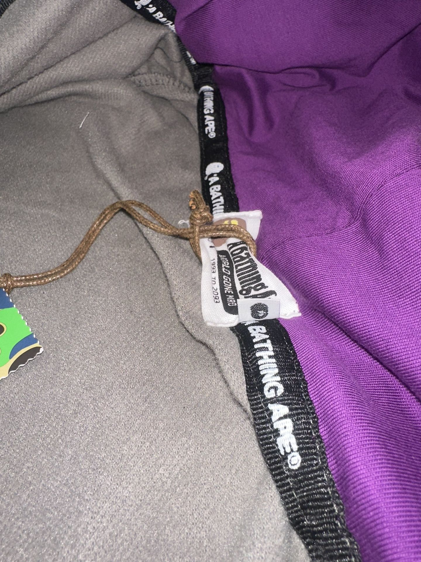 BAPE Double Hooded Tiger Black Purple Camo Shark Full Zip Hoodie