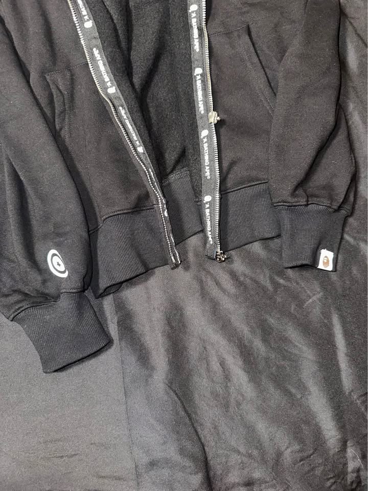BAPE Double Hooded Black Blue Camo Shark Full Zip Hoodie