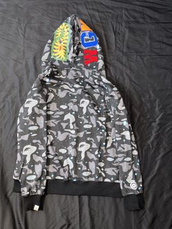 BAPE Space Camo Glow In The Dark Shark Full Zip Hoodie