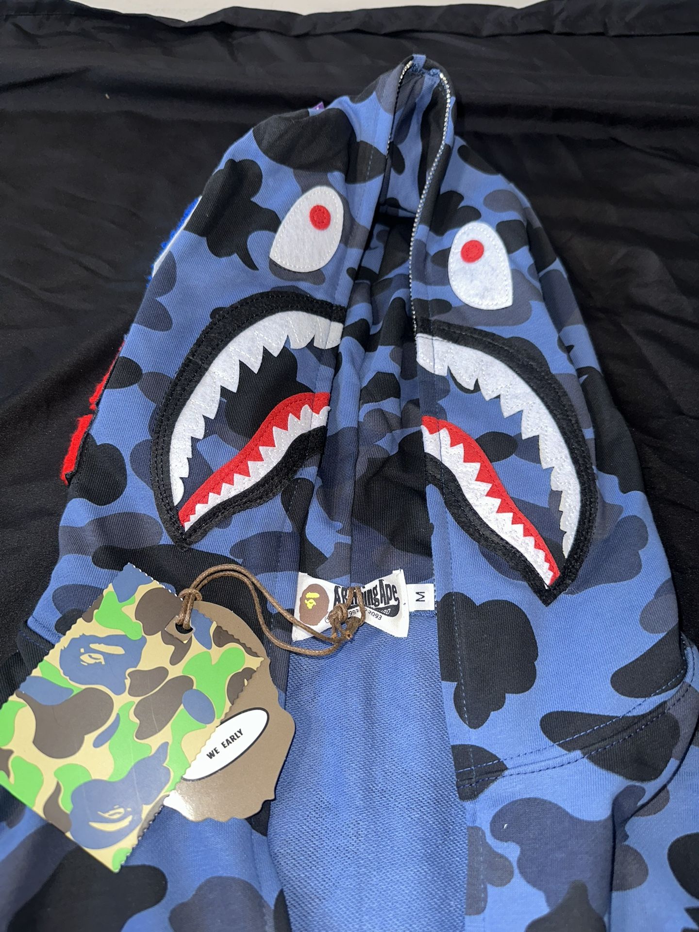 BAPE Blue Camo Shark Full Zip Hoodie
