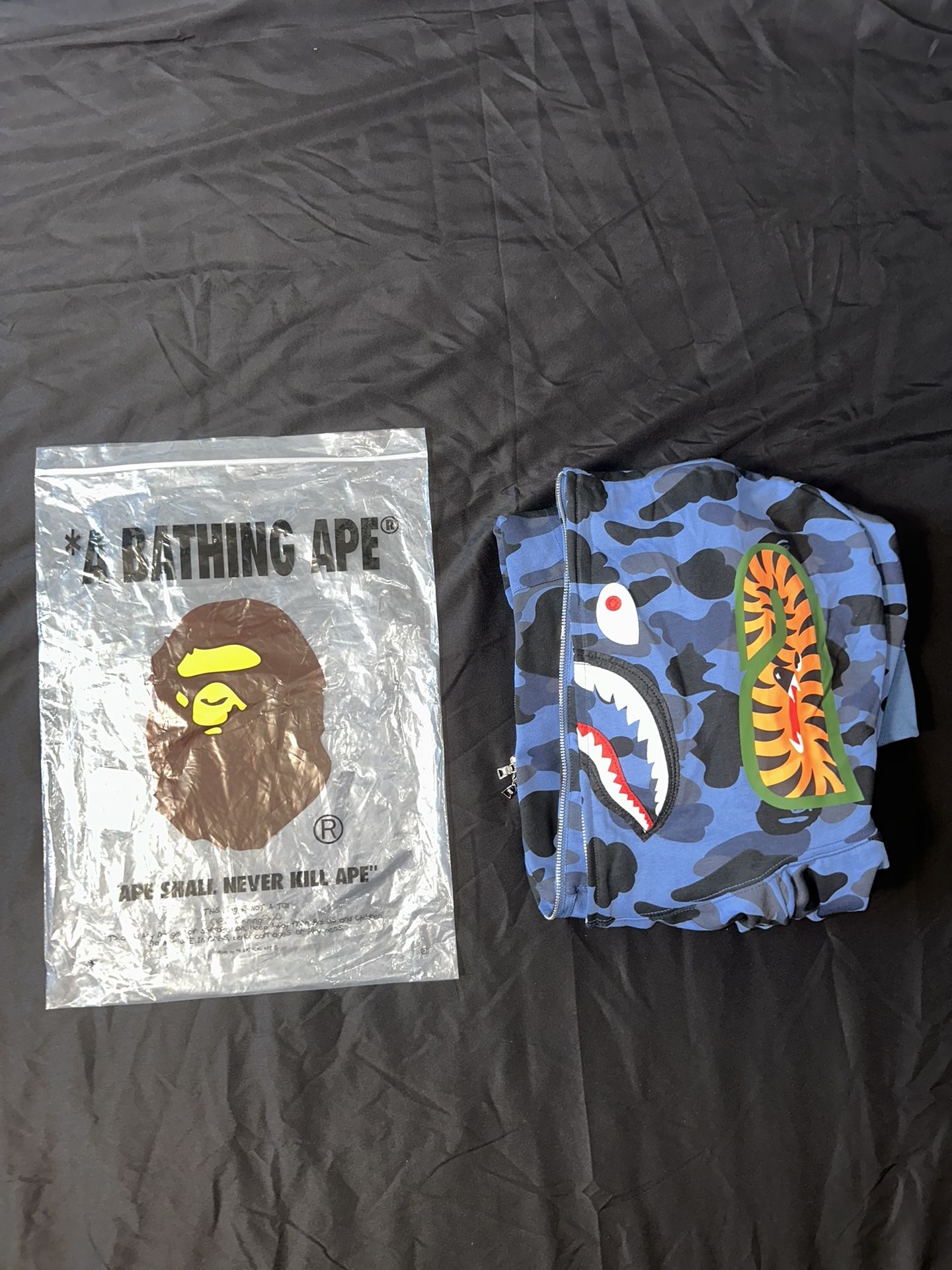 BAPE Blue Camo Shark Full Zip Hoodie