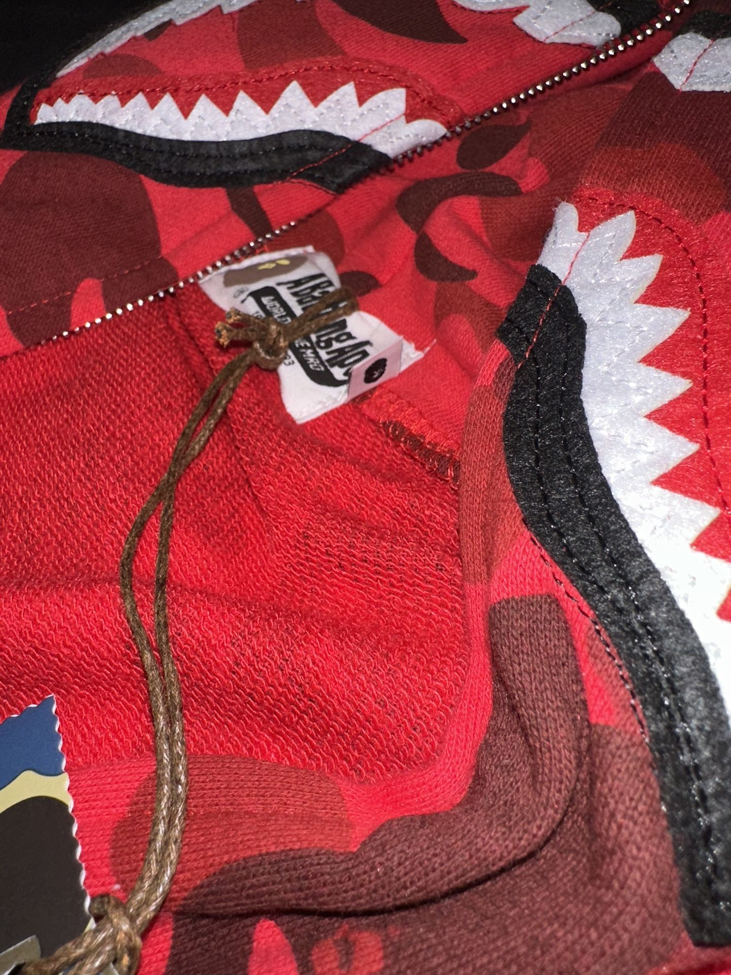 BAPE Red Camo Shark Full Zip Hoodie