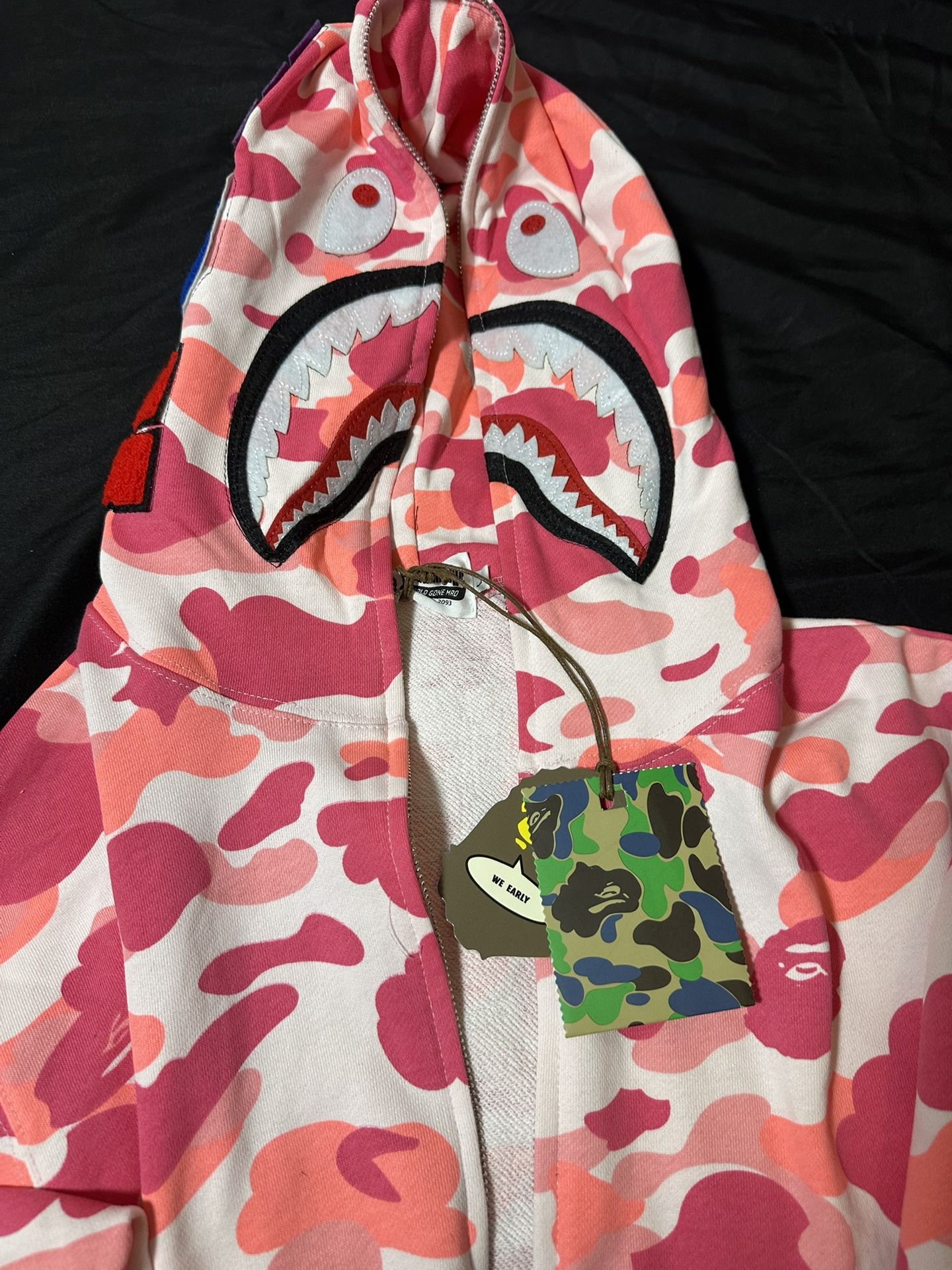 BAPE Pink Camo Shark Full Zip Hoodie