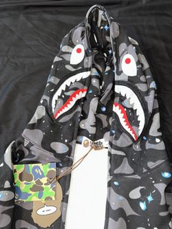 BAPE Space Camo Glow In The Dark Shark Full Zip Hoodie