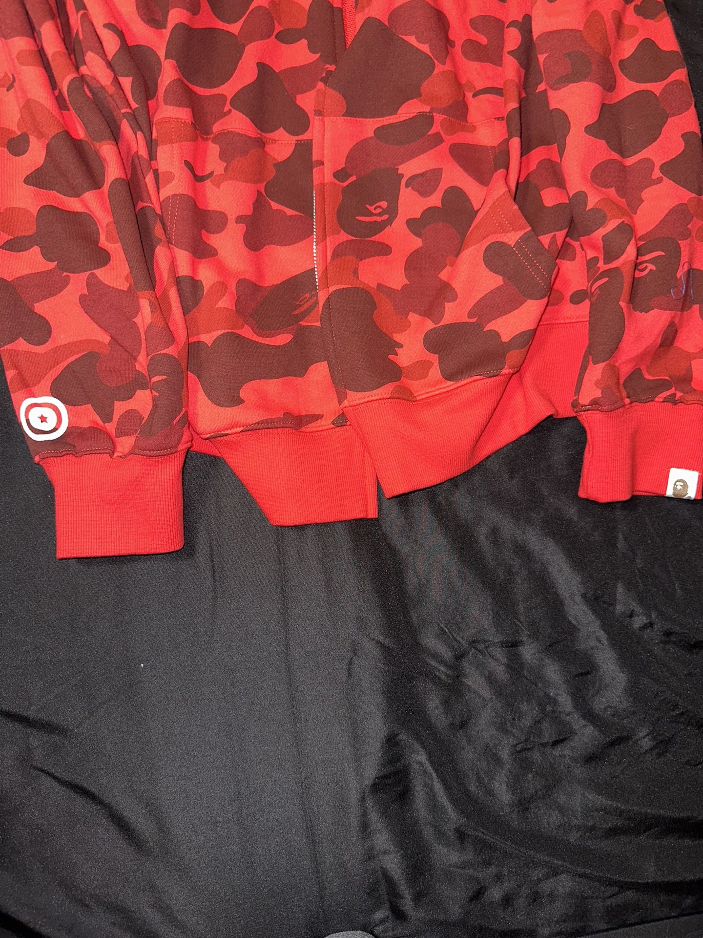 BAPE Red Camo Shark Full Zip Hoodie