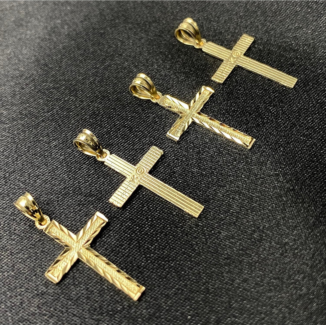 14K Solid Yellow Gold Cross Pendant