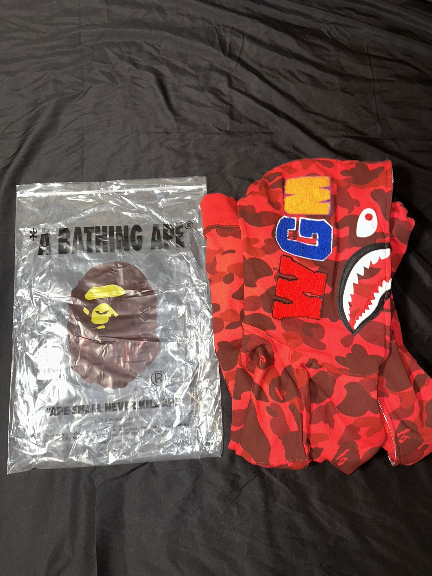 BAPE Red Camo Shark Full Zip Hoodie