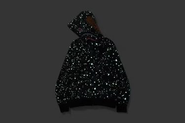 BAPE Space Camo Glow In The Dark Shark Full Zip Hoodie