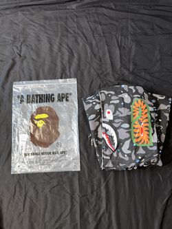 BAPE Space Camo Glow In The Dark Shark Full Zip Hoodie