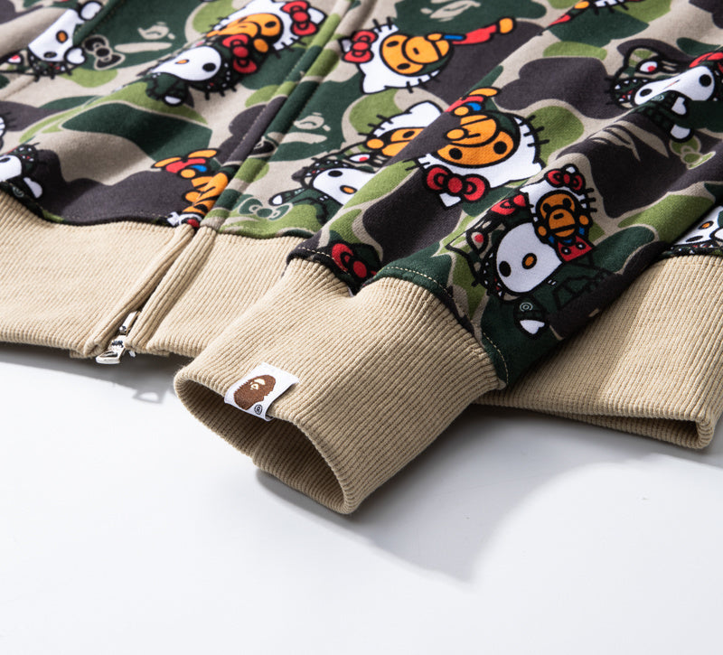 Hello Kitty Camo Shark Full Zip Hoodie