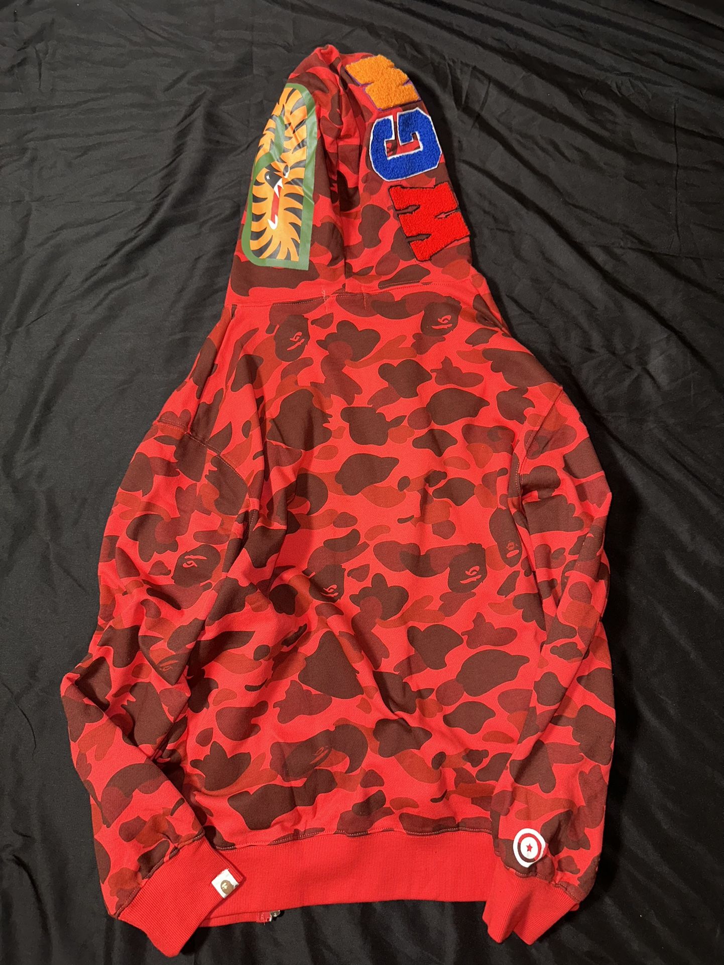 BAPE Red Camo Shark Full Zip Hoodie