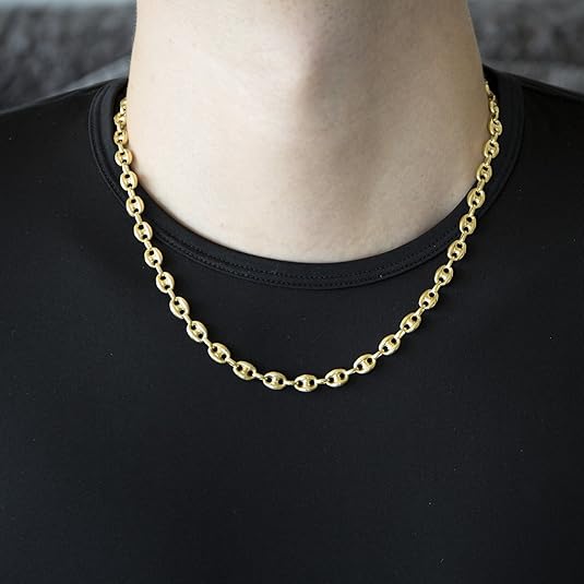 14k Solid Yellow Gold 4.7mm Shiny Puffed Mariner Chain Bracelet Or Anklet