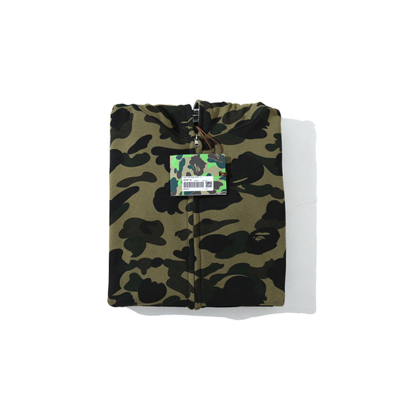 Solid Camo Shark Full Zip Hoodie