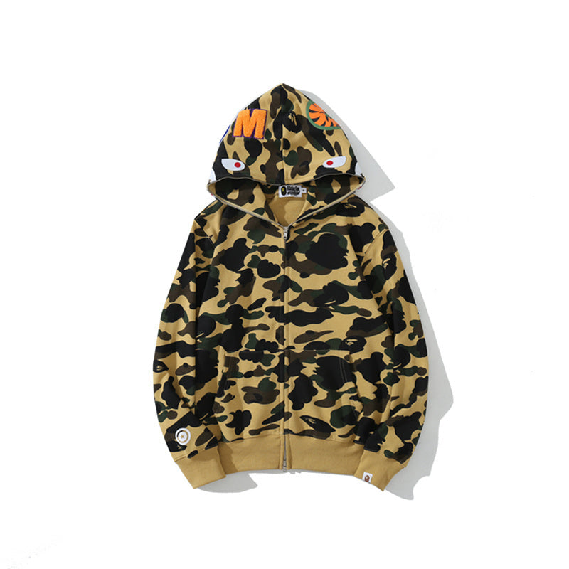 Solid Camo Shark Full Zip Hoodie