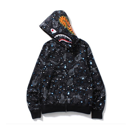 BAPE Space Camo Glow In The Dark Shark Full Zip Hoodie