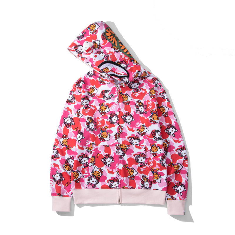 Hello Kitty Camo Shark Full Zip Hoodie