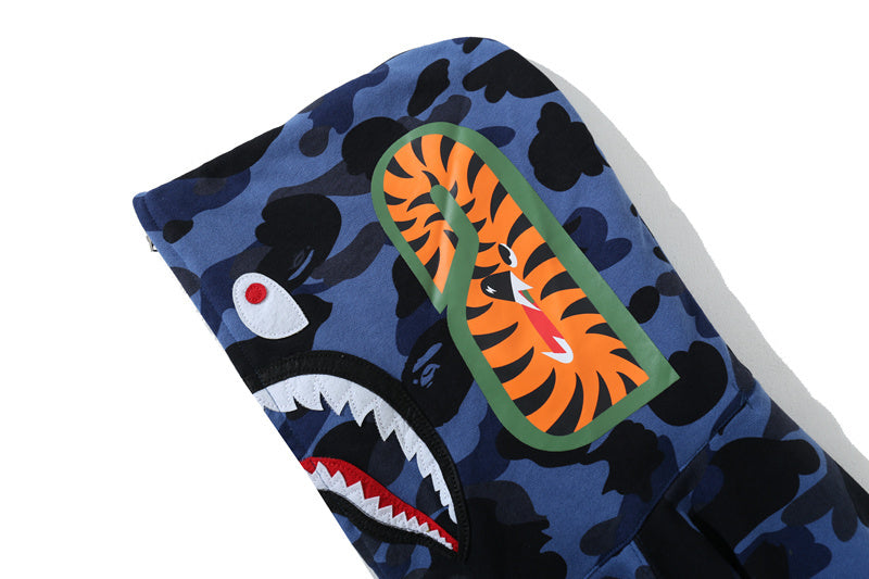 Solid Camo Shark Full Zip Hoodie
