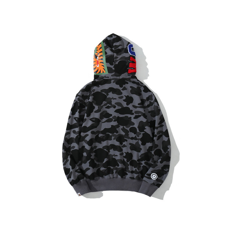 Solid Camo Shark Full Zip Hoodie