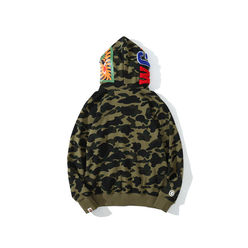 Solid Camo Shark Full Zip Hoodie