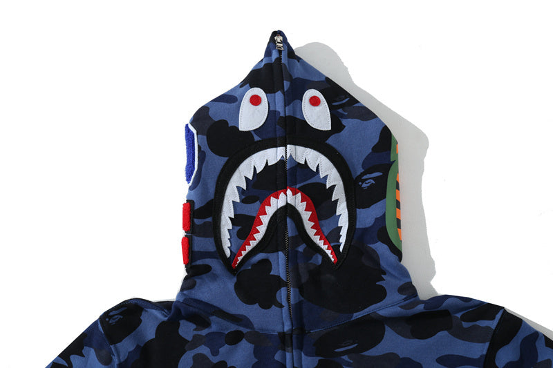 Solid Camo Shark Full Zip Hoodie