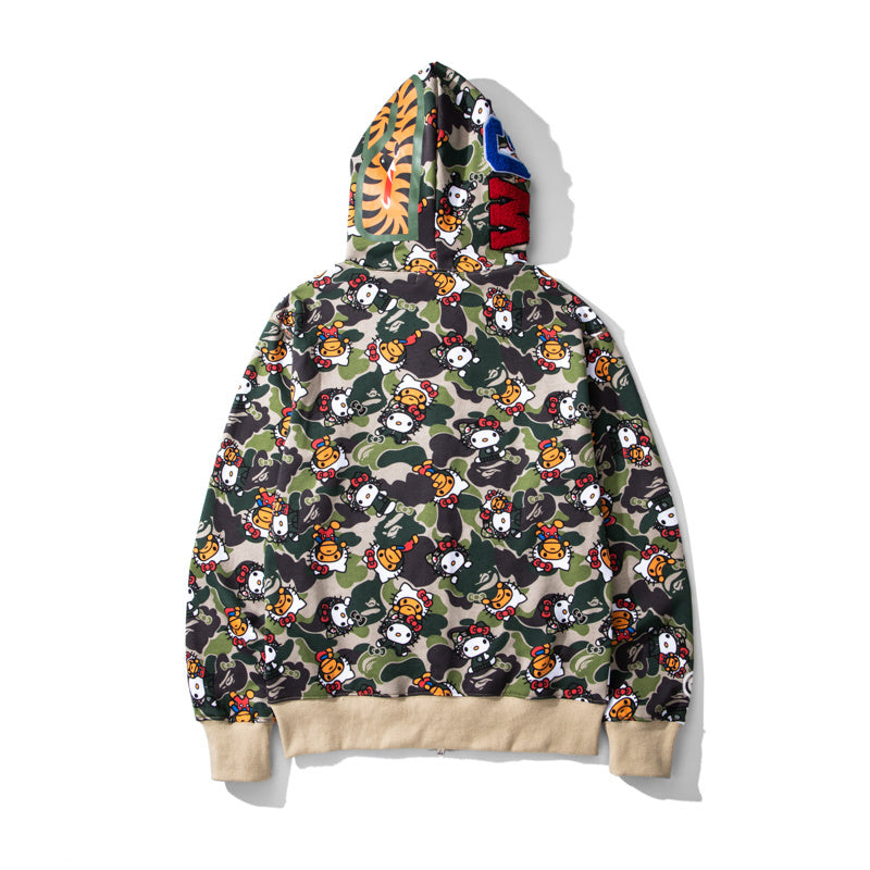 Hello Kitty Camo Shark Full Zip Hoodie