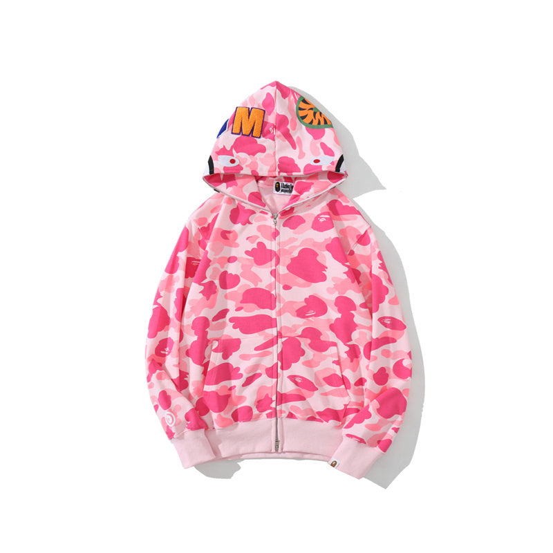 Solid Camo Shark Full Zip Hoodie