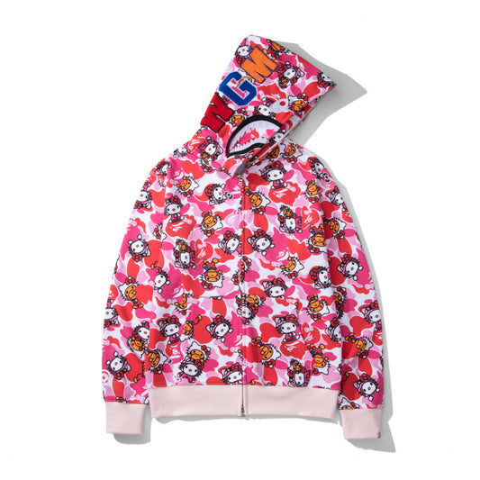 BAPE x Hello Kitty Camo Shark Full Zip Hoodie