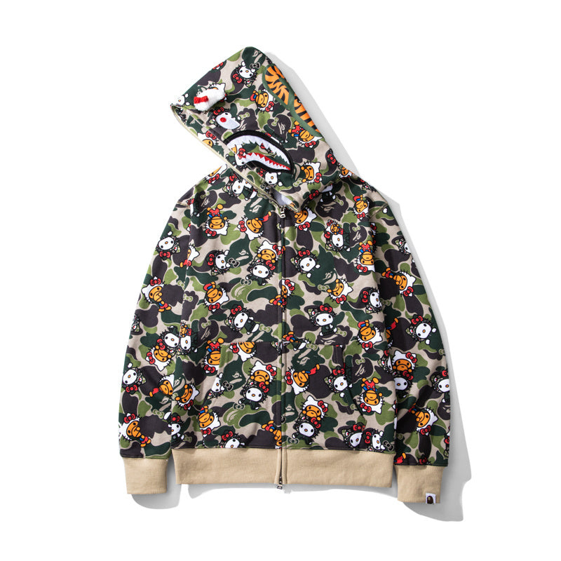 Hello Kitty Camo Shark Full Zip Hoodie