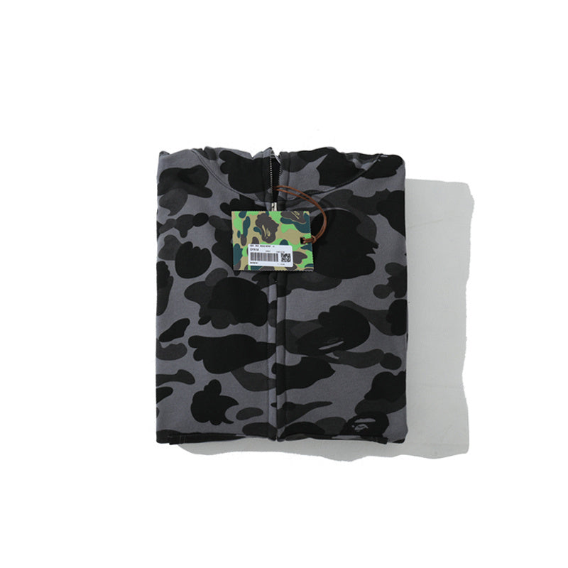 Solid Camo Shark Full Zip Hoodie