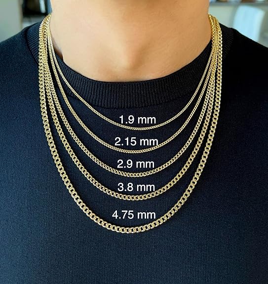 14K Solid Yellow Gold 3.8mm Diamond Cut Concave Cuban Curb Chain Necklace 20"