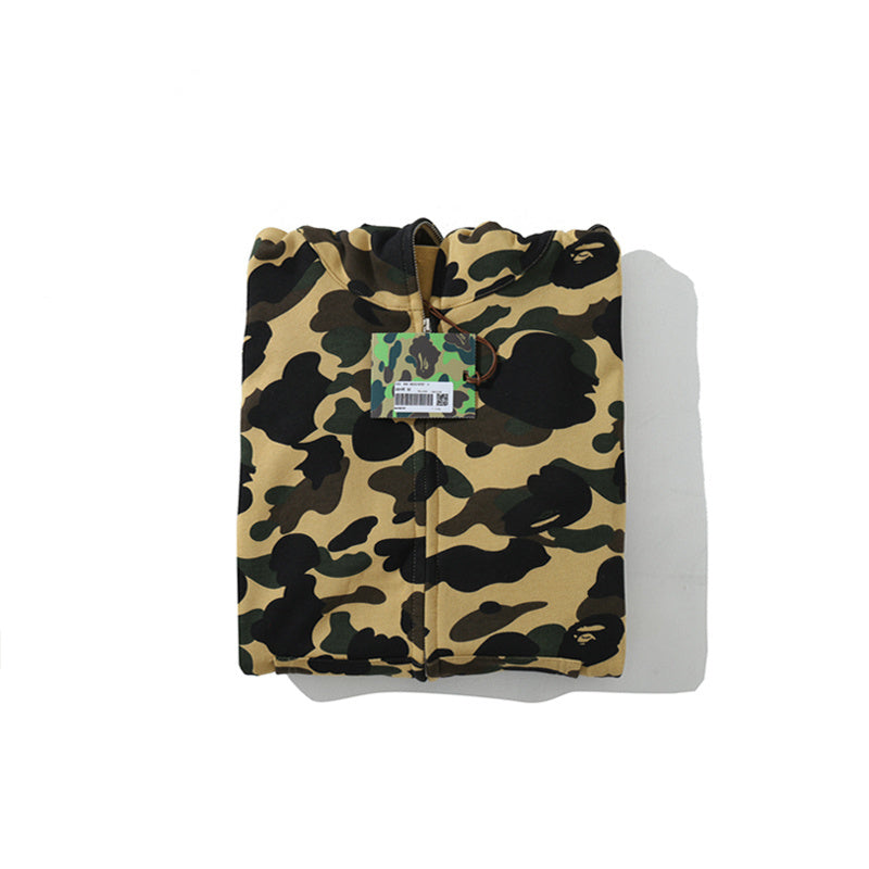 Solid Camo Shark Full Zip Hoodie