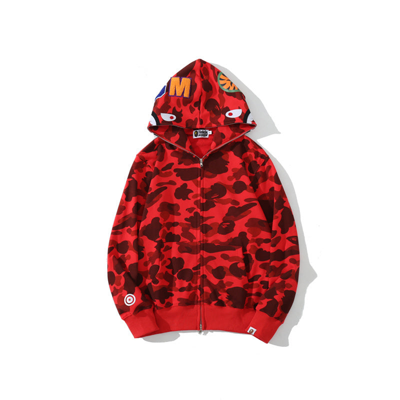 Solid Camo Shark Full Zip Hoodie