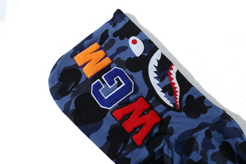 Solid Camo Shark Full Zip Hoodie