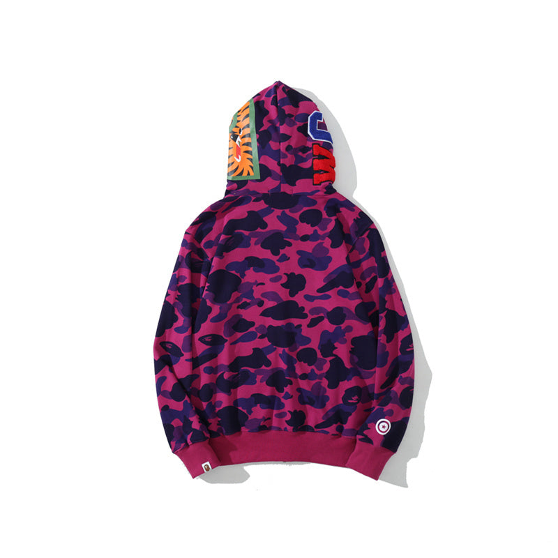 Solid Camo Shark Full Zip Hoodie