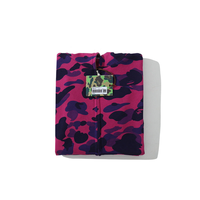 Solid Camo Shark Full Zip Hoodie