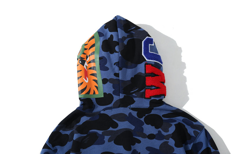 Solid Camo Shark Full Zip Hoodie