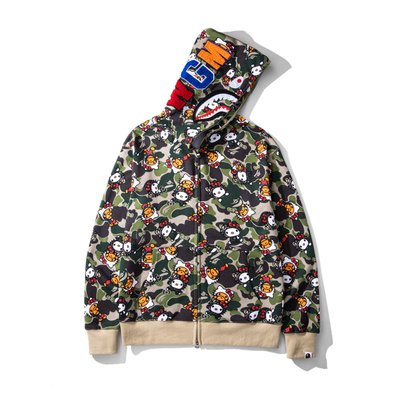 Hello Kitty Camo Shark Full Zip Hoodie
