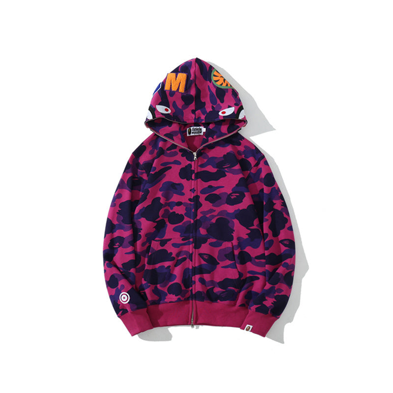Solid Camo Shark Full Zip Hoodie