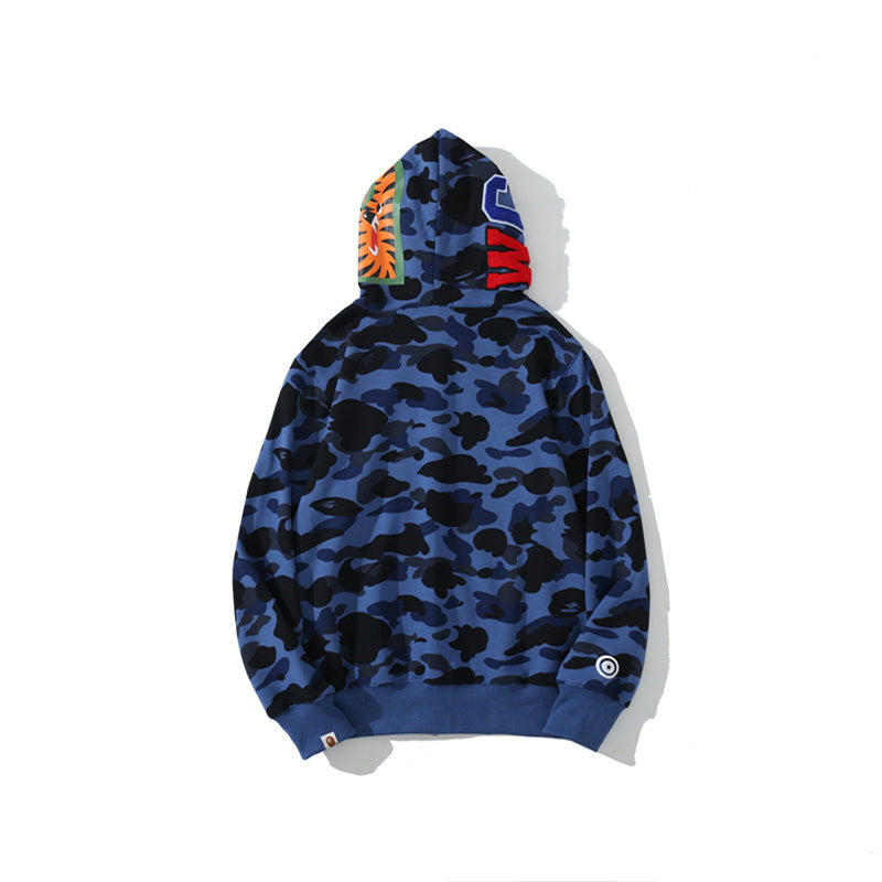 Solid Camo Shark Full Zip Hoodie